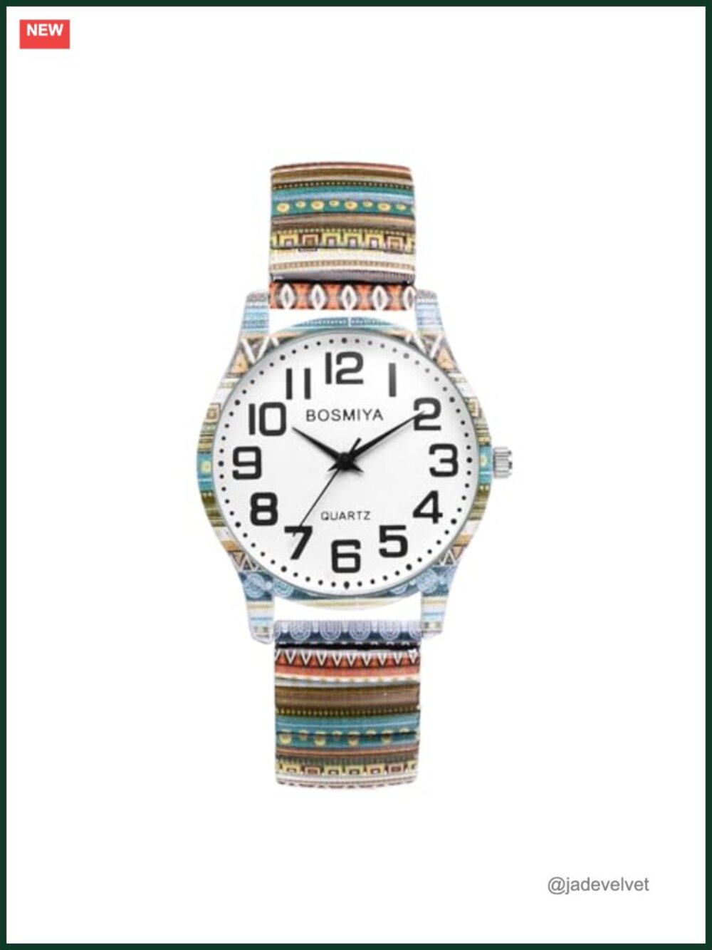 Women's Stretch Band Watch Easy Reader Analog Quartz Floral Elastic Wristwatch